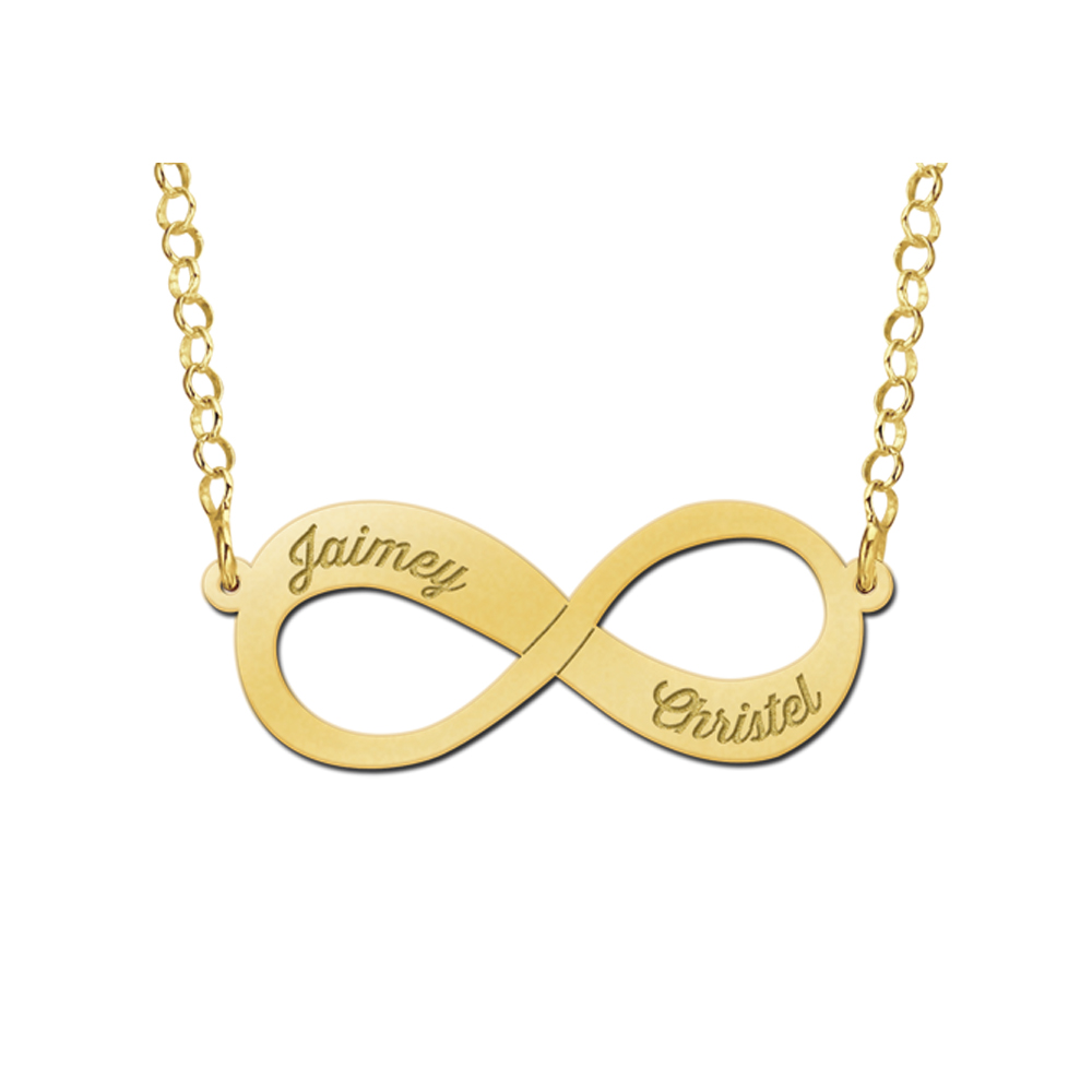 Infinity ketting van goud.