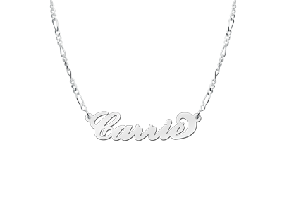 Zilveren naamketting model Carrie2