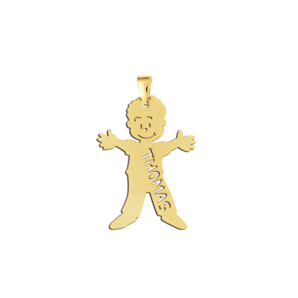 Gouden mama hanger van jongen