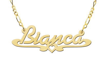 Triviaal natuurkundige Wrijven Gouden naamketting model Bianca