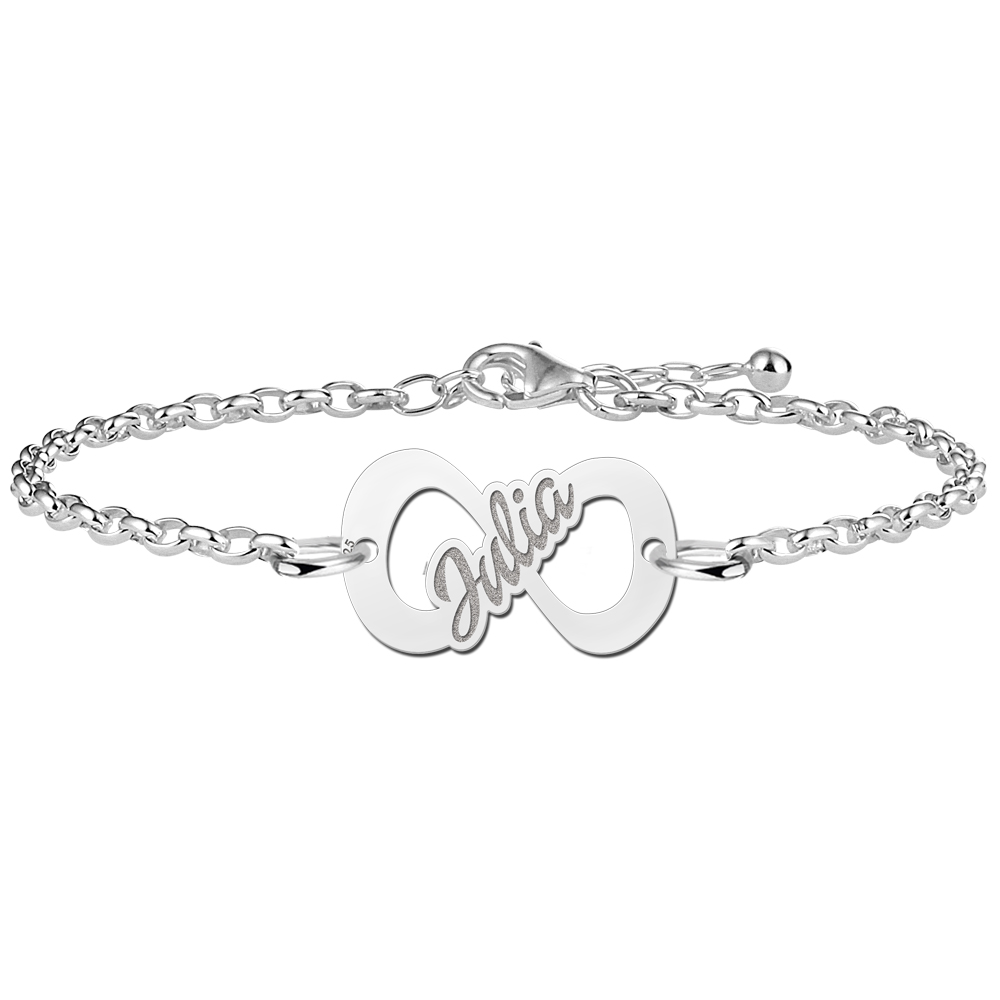 Zilveren armband infinity met naam Zilveren armband infinity met naam