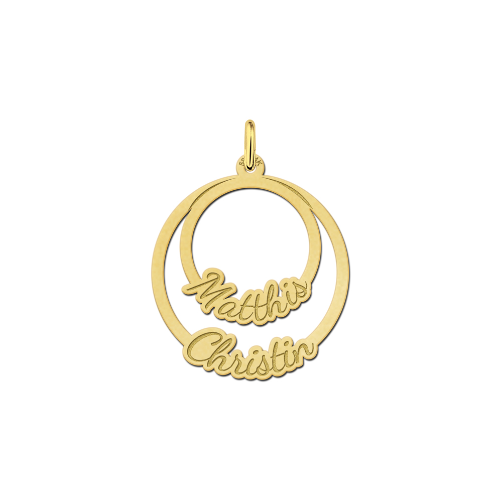 Gouden hanger twee rondjes Gouden hanger twee rondjes