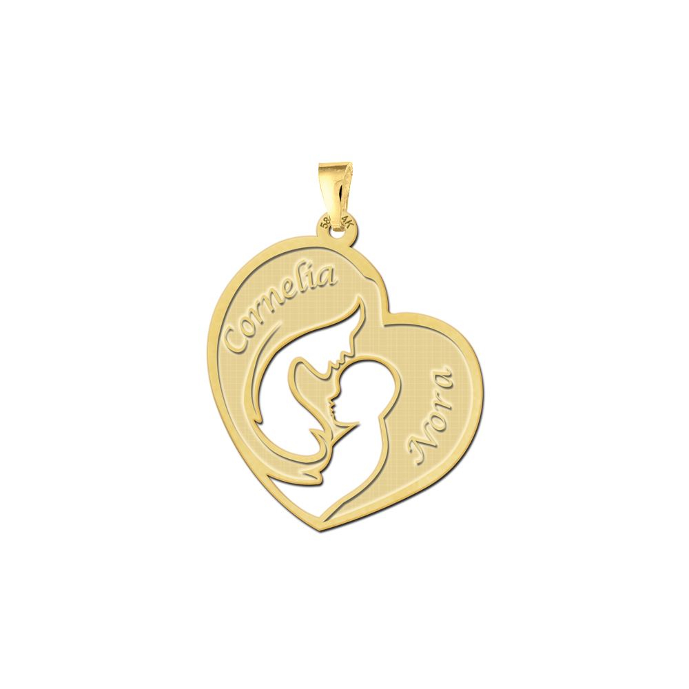 Gouden moeder met baby hanger Gouden moeder met baby hanger