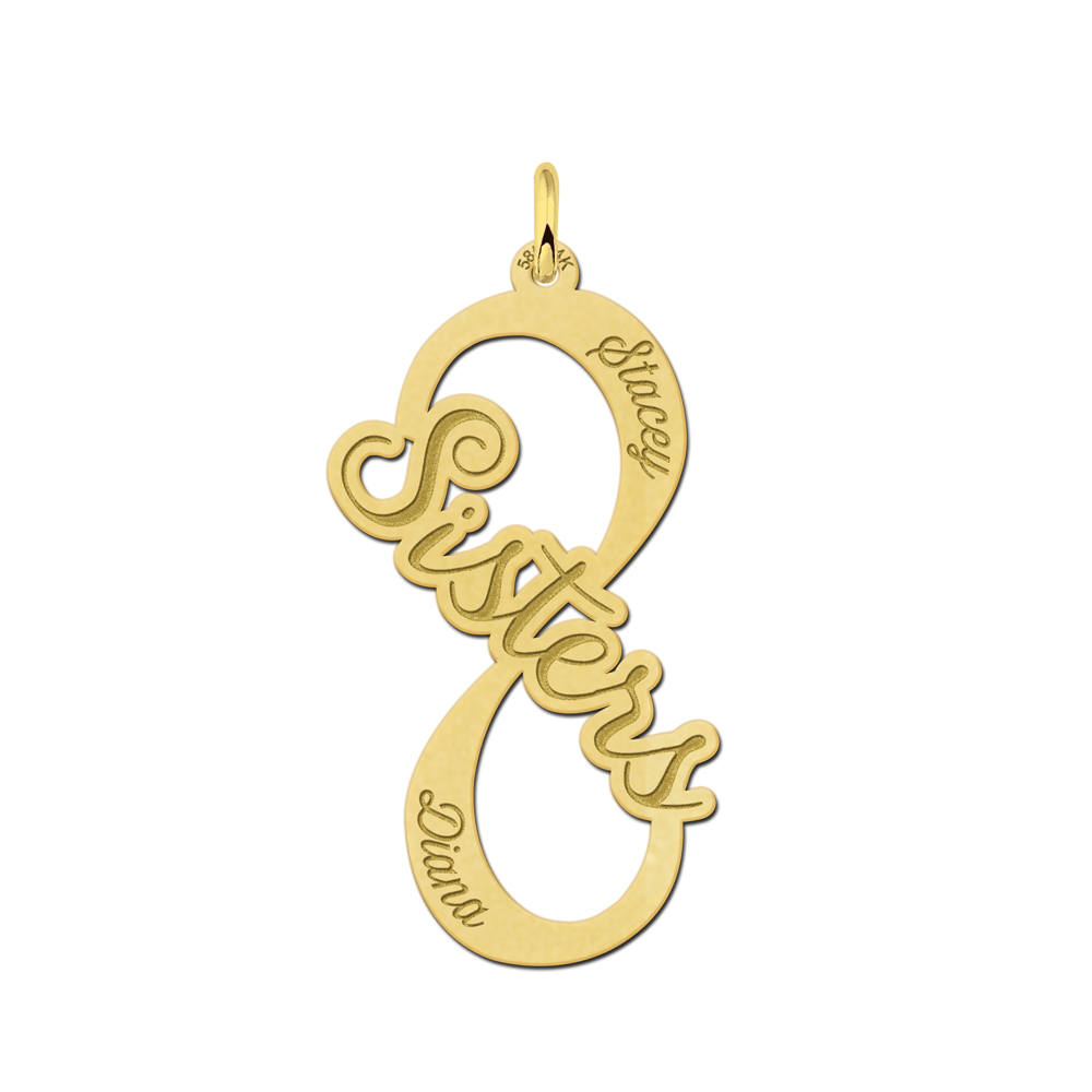 Gouden infinity hanger Sisters