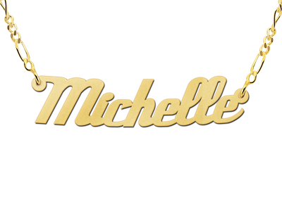 Gouden naamketting model Michelle