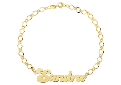 Gouden enkelband met naam2 Gouden enkelband met naam2