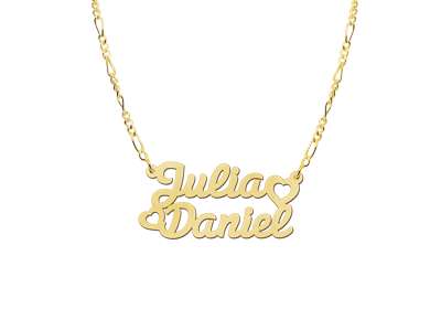 Gouden naamketting model Julia/Daniel2