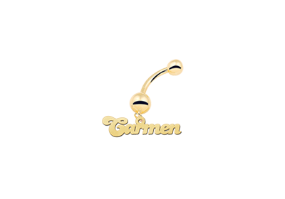 Gouden piercing met naam2 Gouden piercing met naam2