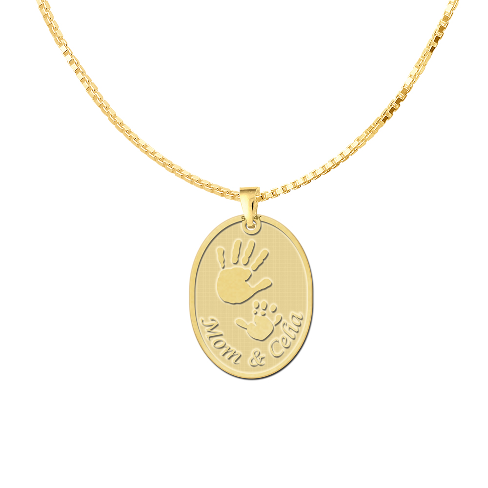 Gouden hanger handjes met naam2 Gouden hanger handjes met naam2