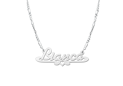 Zilveren naamketting model Bianca2 Zilveren naamketting model Bianca2