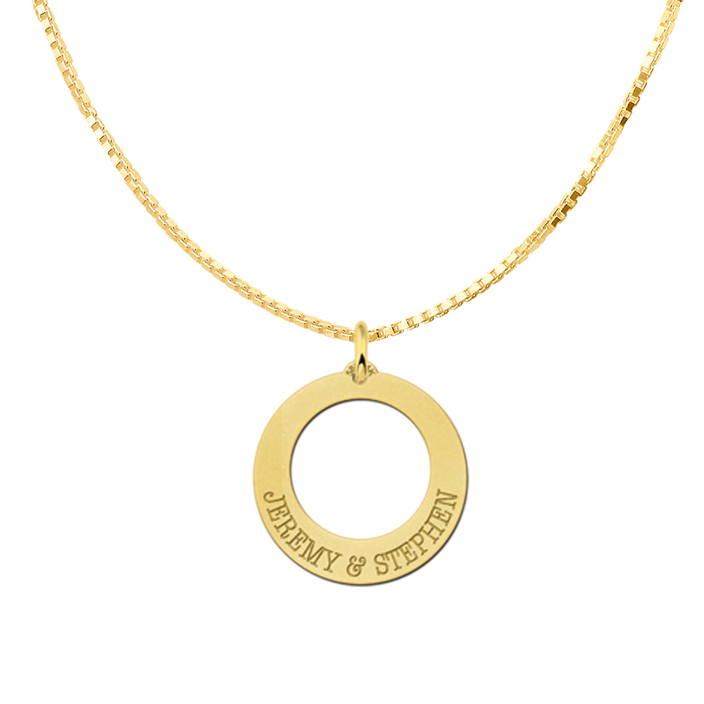 Gouden schijf met namen Gouden schijf met namen
