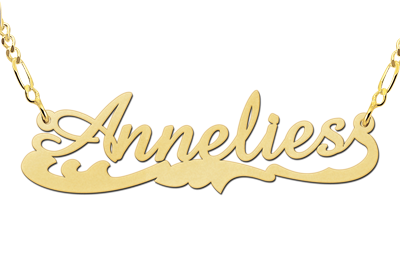 Gouden naamketting model Annelies