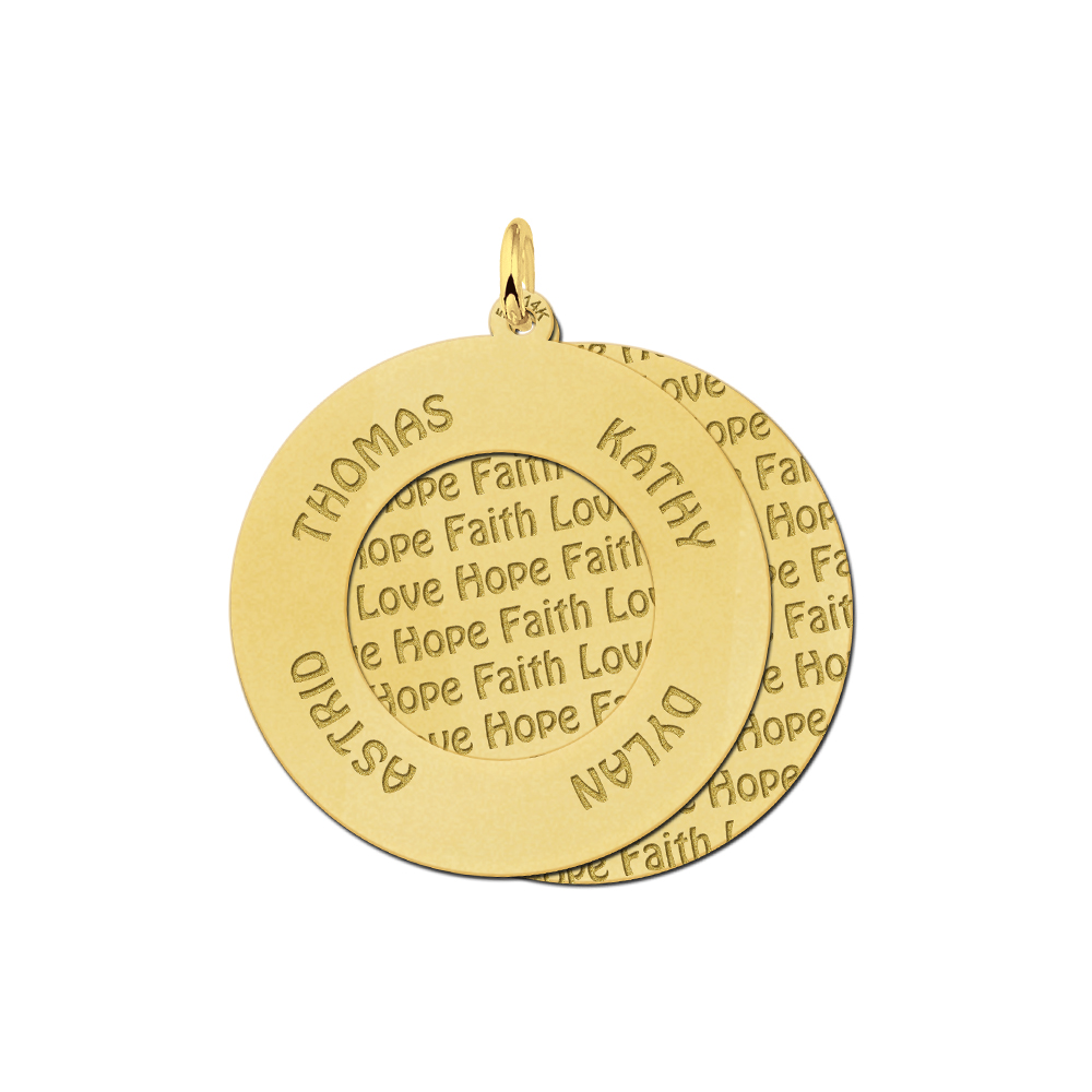 Gouden familiehanger rond GHL Gouden familiehanger rond GHL