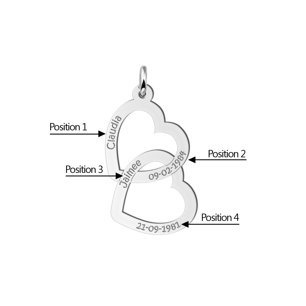 Zilveren hanger twee harten Zilveren hanger twee harten