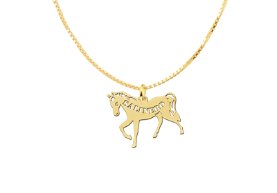 Gouden hanger paard2