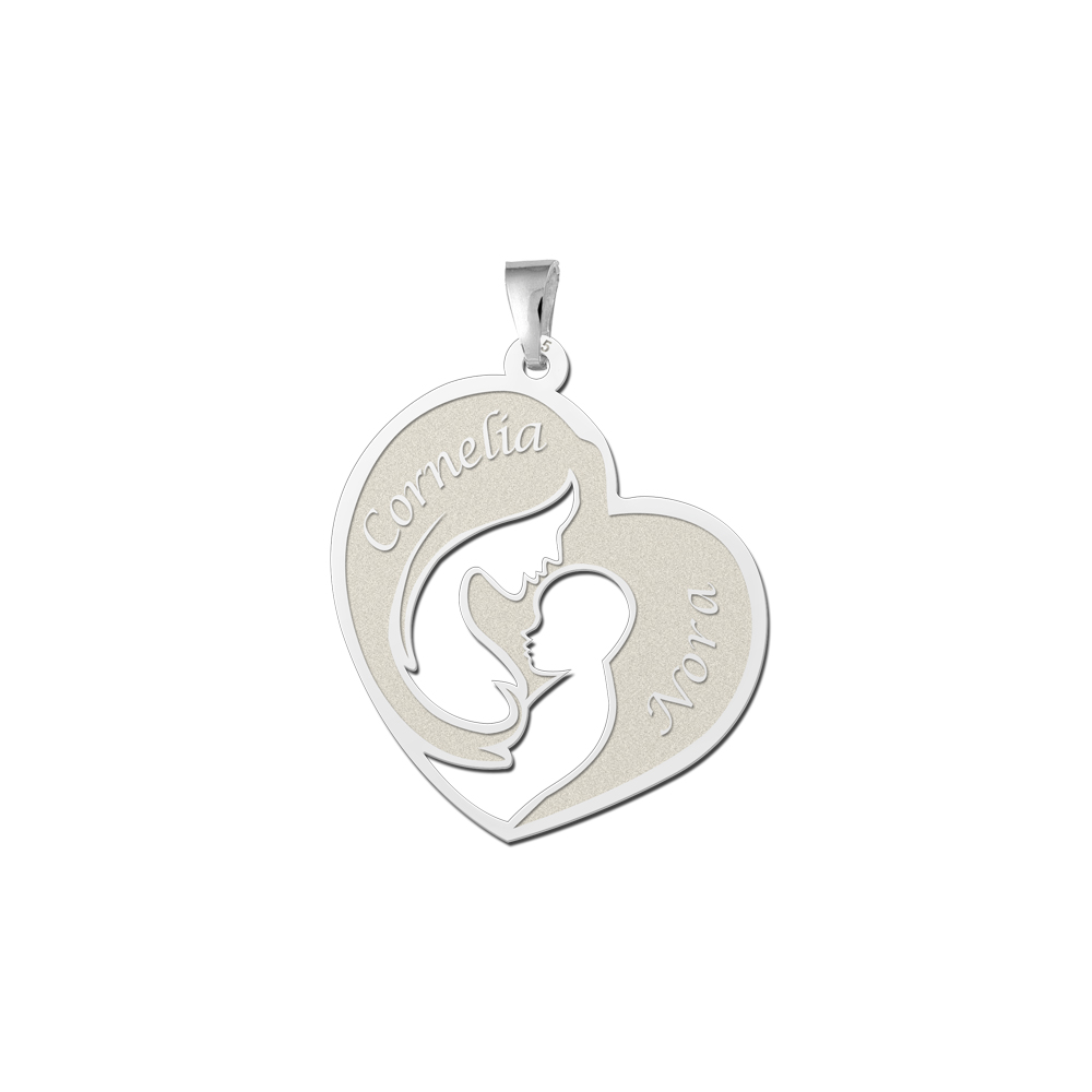Zilveren moeder met baby hanger. Zilveren moeder met baby hanger.