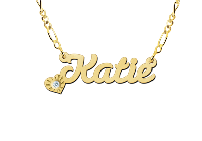 Gouden naamketting model Katie