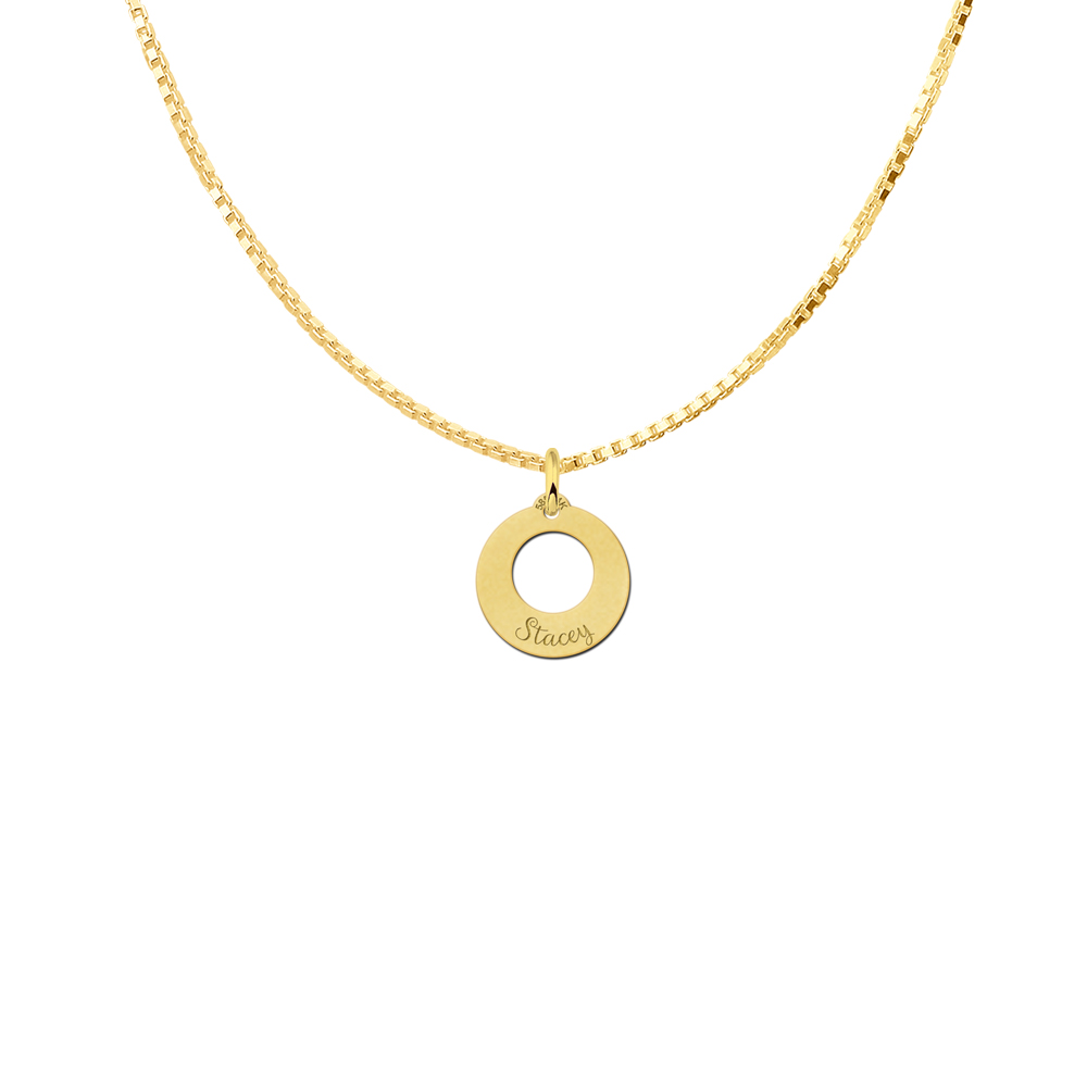 Ronde kleine gouden hanger met naam2 Ronde kleine gouden hanger met naam2