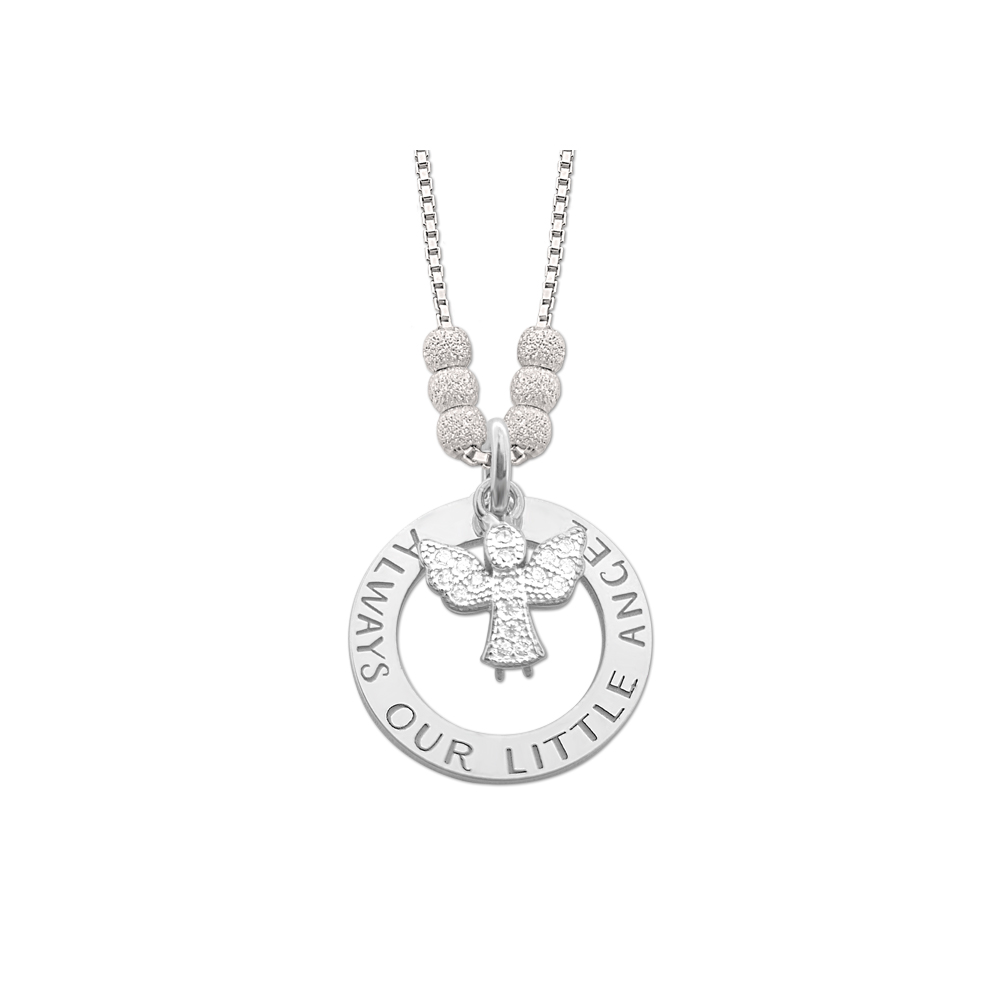 Zilveren mama ketting met engeltje Zilveren mama ketting met engeltje