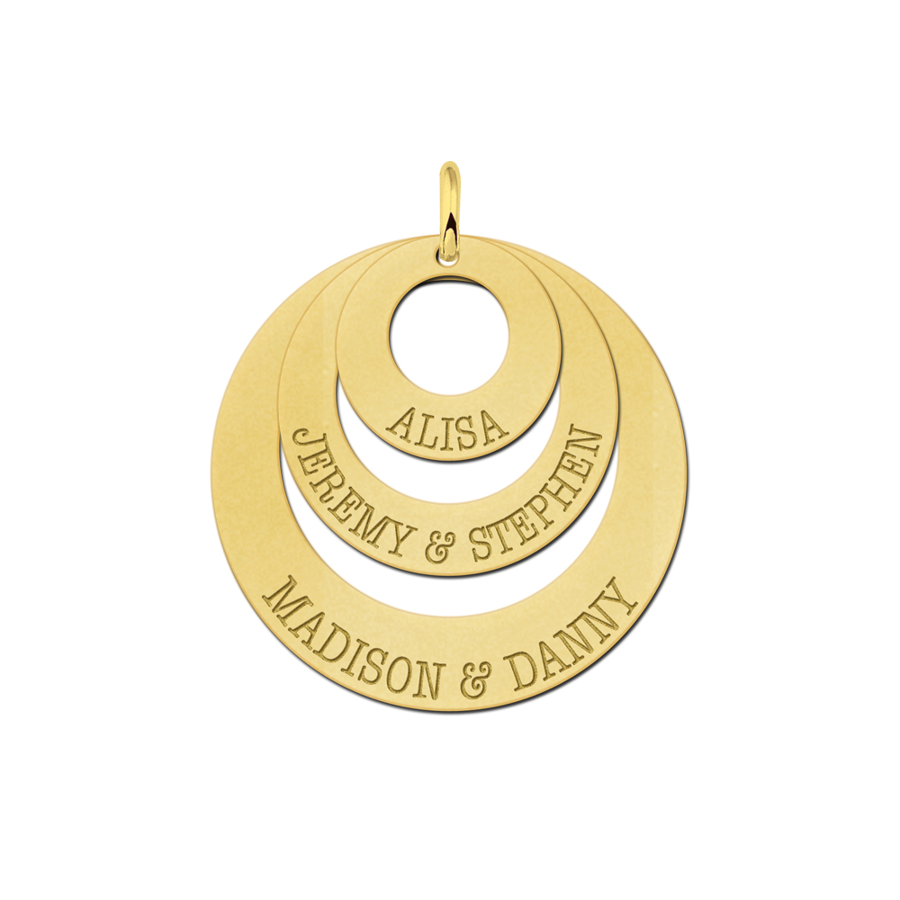 Gouden familie hanger cirkels Gouden familie hanger cirkels