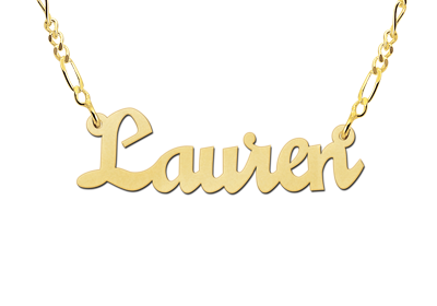 Gouden ketting met naam model Lauren