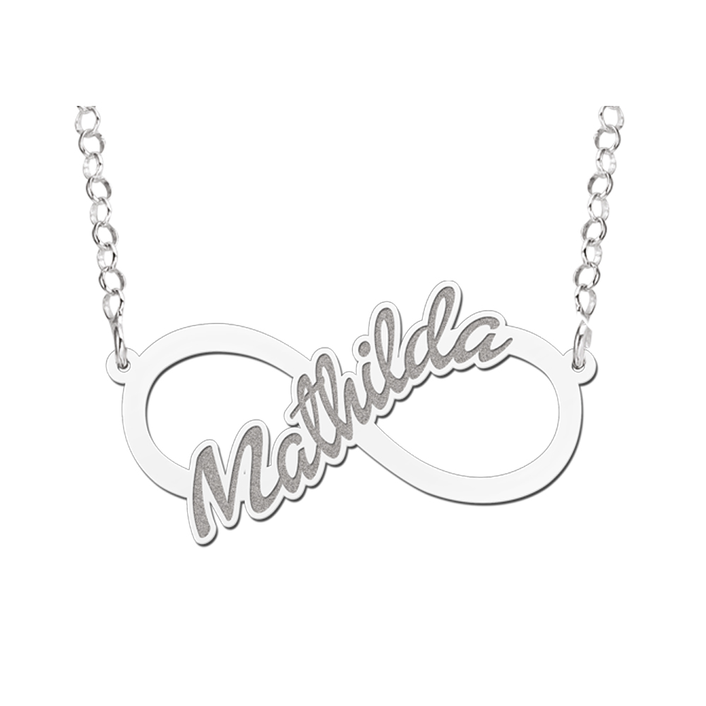Infinity ketting zilver met naam Infinity ketting zilver met naam