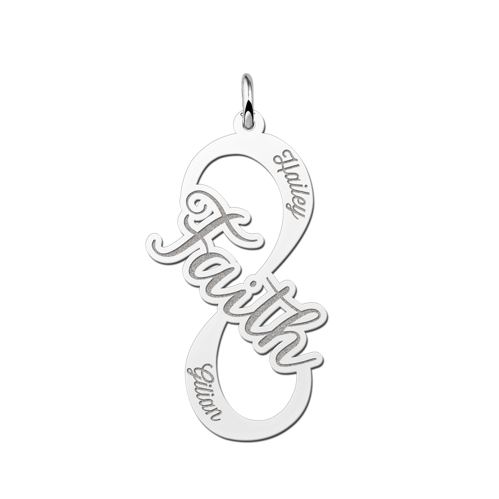 Zilveren Faith infinity hanger