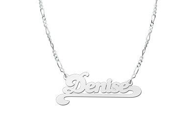 Zilveren naamketting model Denise2