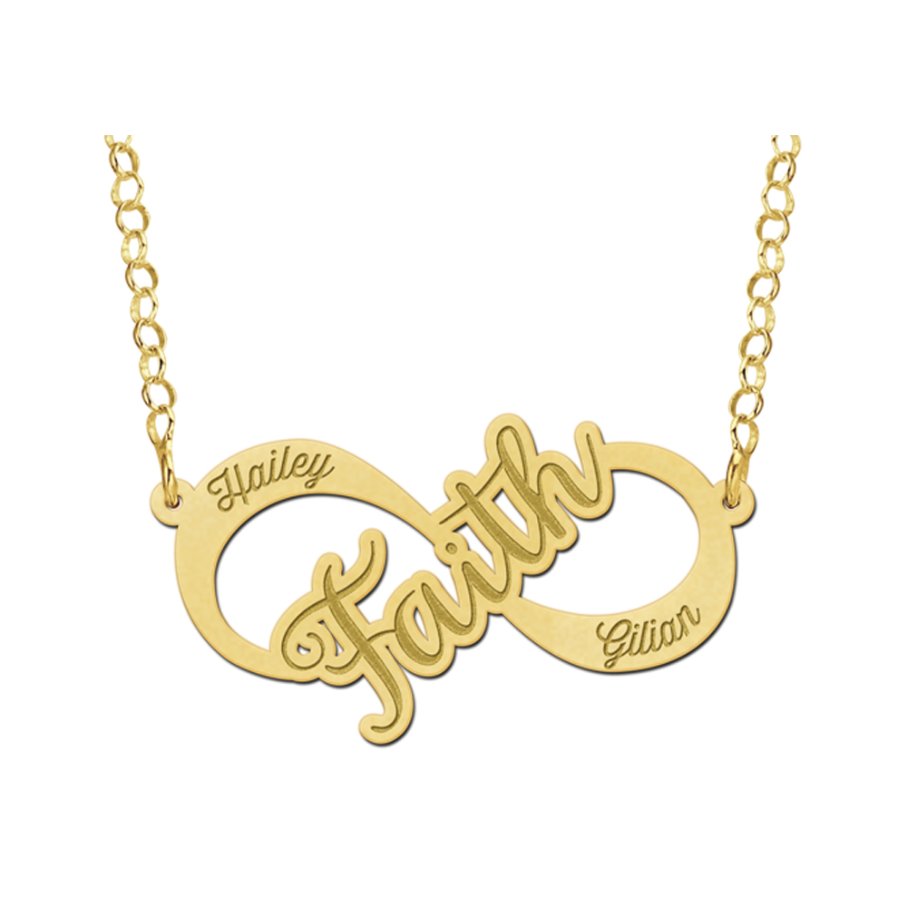 Faith infinity ketting in het goud
