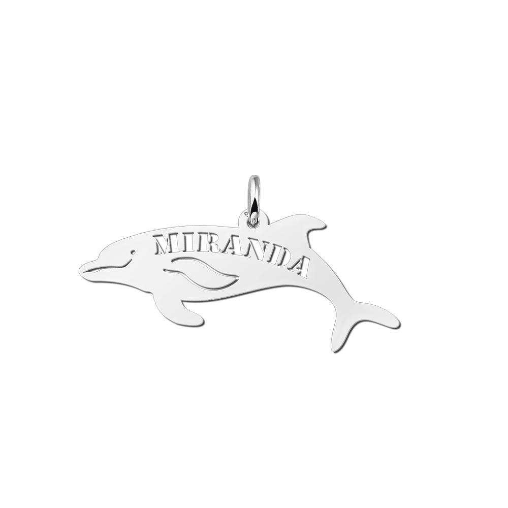 Zilveren hanger dolfijn