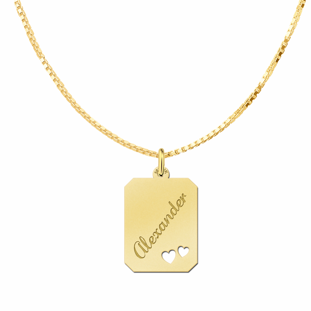Gouden hanger met twee hartjes2 Gouden hanger met twee hartjes2