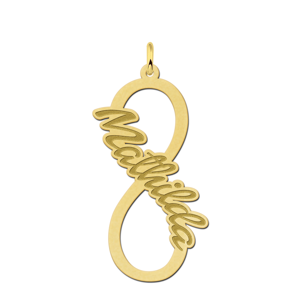 Gouden infinity hanger met naam